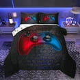 thumbnail image 1 of Manfei Gamer Gaming Full Size Comforter Sets,Modern Gamepad Bedding Comforter Set,Red Blue Black Bedding Sets For Teens,Breathable Home Decor Reversible,3-Piece, 1 of 8