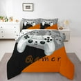 thumbnail image 1 of Manfei Gamer Gaming Lover Bedding Comforter Set for Boys, Cartoon Game Console Twin Comforter Sets, Black Orange Reversible Bedding Set, Microfiber Bedroom Decor, 2 Pieces, 1 of 8