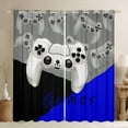 thumbnail image 1 of Manfei Gamer Gaming Lover Blackout Curtains Set of 2 (52x84 Each) for Boys, Cartoon Game Console Window Curtains, Black Blue Curtains and Drapes, Window Curtains Bedroom Decor, 1 of 6