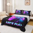 thumbnail image 1 of Manfei Gamer Gaming Queen Sheet Sets,Modern Gamepad Flat Sheet,Purple Bcircular Dot Queen Fitted Sheet For Teens,Breathable Home Decor,4 Pieces, 1 of 7