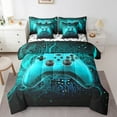 thumbnail image 1 of Manfei Gaming Bed in a Bag Full Size,Game Gamer Controller Bed Set,Gradent Blue Black Bedding Full Size For Boy,Microfiber Room Decor Reversible,7 Pieces, 1 of 7