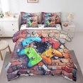 thumbnail image 1 of Manfei Gaming Bedding King Size,Geometry Hexagon Comforter Sets with Sheets,Colorful Gamepad Bedding Sets King Size For Boy,Microfiber Room Decor Reversible,7pcs, 1 of 7