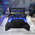 thumbnail image 1 of Manfei Gaming Bedding Sets Full with Comforter,Game Gamer Controller Duvet Insert,Gradent Navy Black Comforter Sets Full Size For Boy,Microfiber Room Decor Reversible,3pcs, 1 of 8