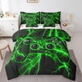 thumbnail image 1 of Manfei Gaming Twin Bedding Sets 7-Piece,Teen Video Game Bedding Comforter Set,Green Gameoad Lightning Sheet Sets For Boys Girls,Super Cozy Bedroom Decoration Reversible, 1 of 8