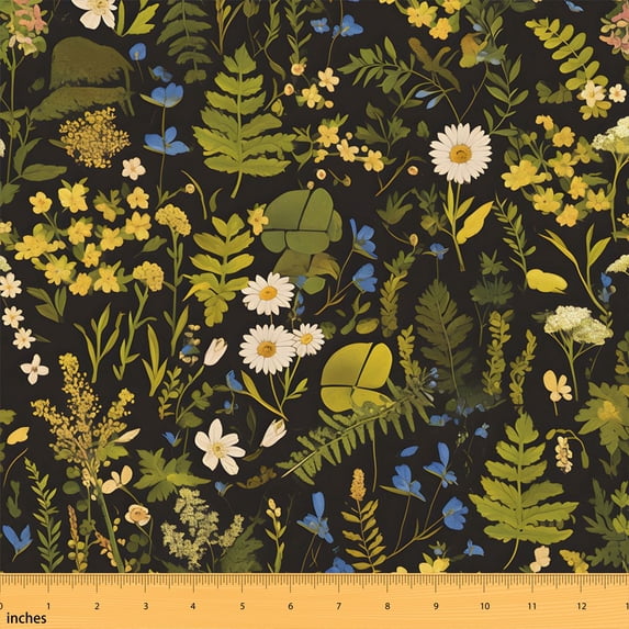 Manfei Garden Fabric by the Yard 1 Yard, Vintage Floral Home Decor Fabric by the Yard, Pink