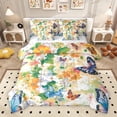 thumbnail image 1 of Homewish Garden Floral Flower Twin Bedding Sets 7-Piece, Kawaii Butterfly Bedding Comforter Set, Oil Printing Artwork Reversible Sheet Sets, Luxury Bedroom Decor, 1 of 7