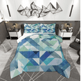 thumbnail image 1 of Manfei Geometric Abstract Bedding Comforter Set, Blue Square Rectangle Twin Comforter Sets, Teen Kid Child Adult Reversible Bedding Set, Breathable Home Decor, 2pcs, 1 of 8