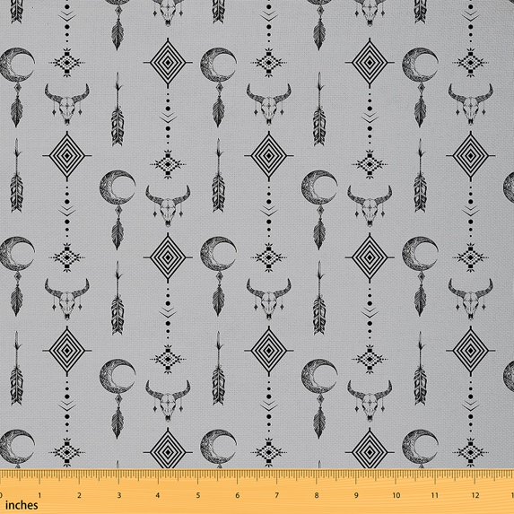 Manfei Geometric Aztec Sewing & Crafting Fabric (3 Yards), Exotic Dream Catcher Home Decor Fabric by the Yard, Southwestern Hippie Fabric by the Yard, Stylish Living Room Decor