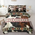 thumbnail image 1 of Manfei Geometric Aztec Twin Bedding Sets 7-Piece for Adult, Rustic Cow Print Bedding Comforter Set, Western Bohemian Style Reversible Sheet Sets, Ultra Soft Home Decor, 1 of 7