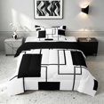 thumbnail image 1 of Manfei Geometric Black White Square Twin Comforter Sets,Contemporary Simple Art Bedding Set, Black Reversible 2 Pieces, 1 Comforter and 1 Pillowcase, 1 of 6