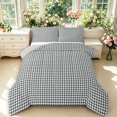 thumbnail image 1 of Manfei Geometric Check Queen Comforter Set,Classic Plaid Comforter Sets Queen,Dark Gray,Light Gray Reversible,3-Piece,1 Comforter and 2 Pillowcases,3-Piece,1 Comforter and 2 Pillowcases, 1 of 7