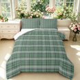 thumbnail image 1 of Manfei Geometric Check Queen Comforter Set,Classic Plaid Themed Comforter Sets Queen,Green,Reversible,3pcs,1 Comforter and 2 Pillowcases,3pcs,1 Comforter and 2 Pillowcases, 1 of 7