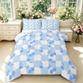 thumbnail image 1 of Manfei Geometric Check Queen Comforter Set,Cute Cherry Comforter Sets Queen,Blue Red,Colorful Stars Reversible,3-Piece,1 Comforter and 2 Pillowcases,3-Piece,1 Comforter and 2 Pillowcases, 1 of 7