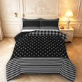 thumbnail image 1 of Manfei Geometric Check Queen Comforter Set,Minimalism Polka Dot Comforter Sets Queen,Gray Black,Black Reversible,3 Pieces,1 Comforter and 2 Pillowcases,3 Pieces,1 Comforter and 2 Pillowcases, 1 of 7
