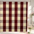 thumbnail image 1 of Manfei Geometric Check Shower Curtain 72Wx84L,Classic Plaid Bathroom Shower Curtain,Red Beige, 1 of 5