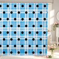 thumbnail image 1 of Manfei Geometric Check Shower Curtain 72Wx84L,Minimalism Polka Dot Bathroom Shower Curtain,Blue Black, 1 of 5
