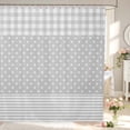 thumbnail image 1 of Manfei Geometric Check Shower Curtain 72Wx84L,Minimalism Polka Dot Bathroom Shower Curtain,Light Gray, 1 of 5
