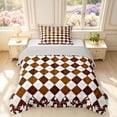 thumbnail image 1 of Manfei Geometric Check Twin Comforter Sets,Classic Plaid Bedding Set,Brown White,Light Gray Reversible,2pcs,1 Comforter and 1 Pillowcase,2pcs,1 Comforter and 1 Pillowcase, 1 of 7