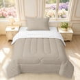 thumbnail image 1 of Manfei Geometric Check Twin Comforter Sets,Classic Plaid Bedding Set,Gray Brown,Reversible,2-Piece,1 Comforter and 1 Pillowcase,2-Piece,1 Comforter and 1 Pillowcase, 1 of 7