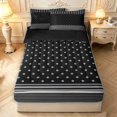 thumbnail image 1 of Manfei Geometric Check Zipper Full Size Comforter Sets with Fitted Sheet and 2 Pillowcases,Minimalism Polka Dot Zipper Bedding Set,Gray Black,Black Reversible,4pcs, 1 of 8