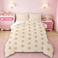 thumbnail image 1 of Manfei Geometric Circle Dot Queen Comforter Set,Cute Polka Dot Bedding Sets,Yellow Wave Point Bedding Comforter Set For Girls,Ultra Soft Home Decor Reversible,3 Pieces, 1 of 8