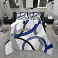 thumbnail image 1 of Manfei Geometric Circles Bedding Comforter Set 2pcs, Gray Blue Black Twin Comforter Sets, Contemporary Abstract Art Bedding Set, Microfiber Bedroom Decor, 1 of 8
