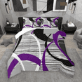 thumbnail image 1 of Manfei Geometric Circles Full Size Comforter Sets 3-Piece, Gray Purple Black Bedding Comforter Set, Contemporary Abstract Art Bedding Sets, Lightweight Room Decor, 1 of 8