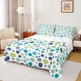 thumbnail image 1 of Manfei Geometric Circular Dot Twin Sheet Sets,Modern Geometric Art Twin Fitted Sheet,Green Blue White Flat Sheet For Kids,Luxury Bedroom Decor,3 Pieces, 1 of 7