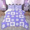 thumbnail image 1 of Manfei Geometric Flower Floral Bedding Comforter Set,Cute Cartoon Cherry Twin Comforter Sets,Purple White Bedding Set For Teens,Breathable Home Decor Reversible,2-Piece, 1 of 8