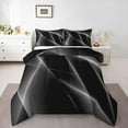 thumbnail image 1 of Manfei Geometric Geometric Lines Bedding Comforter Set,Modern Abstract Art Twin Comforter Sets,Gray Black Ribbon Bedding Set For Teens,Microfiber Bedroom Decor Reversible,2pcs, 1 of 8