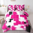 thumbnail image 1 of Manfei Geometric Graffiti 7-Piece Twin Bedding Sets,Modern Abstract Art Bedding Comforter Set,White Pink Black Sheet Sets For Kids,Ultra Soft Home Decor Reversible, 1 of 8