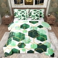 thumbnail image 1 of Manfei Geometric Honeycomb Hexagon 7-Piece Bedding Comforter Set,Modern Minimalist Art King Bedding Sets,Green Gold White Bed Sheets For Men Women,Microfiber Bedroom Decor Reversible, 1 of 8