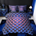 thumbnail image 1 of Manfei Geometric Honeycomb Twin Bedding Sets 7 Pieces,Stereoscopic Geometric Bedding Comforter Set 7 Pieces,Blue Pink Sheet Sets,Microfiber Room Decorative Reversible, 1 of 7