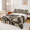 thumbnail image 1 of Manfei Geometric Lines Queen Sheet Sets,Waves Stripe Flat Sheet,Black Brown Queen Fitted Sheet For Kids,Ultra Soft Home Decor,4-Piece, 1 of 7