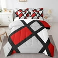 thumbnail image 1 of Manfei Geometric Pattern Twin Bedding Sets 7pcs,Patchwork Geometry Plaid Bedding Comforter Set 7pcs,Modern Asbtract Art Sheet Sets,Microfiber Bedroom Decoration Reversible, 1 of 7