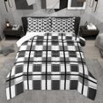 thumbnail image 1 of Manfei Geometric Plaid 3-Piece Full Size Comforter Sets for Teens Female Men,Retro Grid Bedding Comforter Set,Vintage Buffalo Lightweight Bedding Sets,Ultra Soft Home Decor,Reversible, 1 of 8