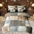 thumbnail image 1 of Manfei Geometric Plaid 7-Piece Bedding Comforter Set,Modern Abstract Art King Bedding Sets,Brown Gray Bed Sheets For Men Women,Super Cozy Room Decor Reversible, 1 of 8