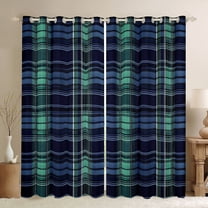Manfei Geometric Plaid Black Out Curtains for Teens Female Men,Retro Grid Curtains Pack of 2 (42x63 Each),Vintage Buffalo Bedroom Curtains,Ultra Soft Home Decor