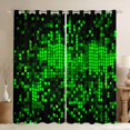 thumbnail image 1 of Manfei Geometric Plaid Grid Curtains Pack of 2 (42x84 Each) for Boys Girls Kids,Green Neon Lights Curtains Blackout,Futuristic Cubes Bedroom Curtains,Microfiber Bedroom Decor, 1 of 6