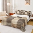 thumbnail image 1 of Manfei Geometric Plaid Twin Sheet Sets,Modern Abstract Art Twin Fitted Sheet,Brown Beige Flat Sheet For Men Women,Super Cozy Room Decor,3pcs, 1 of 7