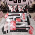 thumbnail image 1 of Manfei Geometric Rectangle Boy Girl Bedding Comforter Set 7 Pieces,Bling Glitter Full Bedding Set Lightweight,Vintage Aesthetic Fitted Sheet Flat Sheet,Lightweight Room Decor,Reversible, 1 of 8