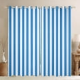 thumbnail image 1 of Manfei Geometric Stripe Blackout Curtains Set of 2 (52x84 Each),Contemporary Minimalist Curtain, Blue White, 1 of 6
