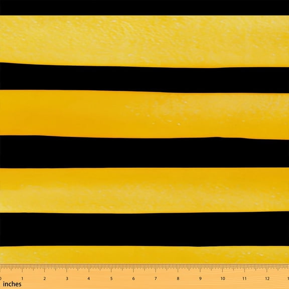 Manfei Geometric Stripe Fabric by the Yard 1 Yard, Aesthetic Home Decor Fabric by the Yard, Yellow