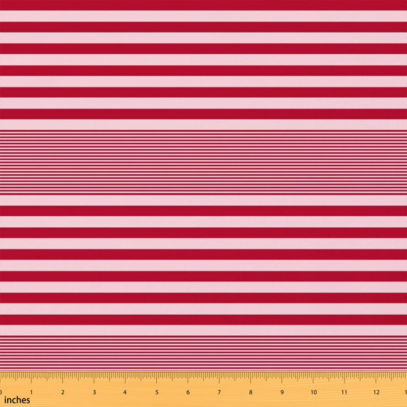 Manfei Geometric Stripe Fabric by the Yard 10 Yards, Modern Minimalist Home Decor Fabric by the Yard, Red Pink