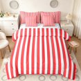 thumbnail image 1 of Manfei Geometric Stripe King Bedding,Contemporary Minimalist King Bed in a Bag, Red White, Reversible 7-Piece, 1 of 6
