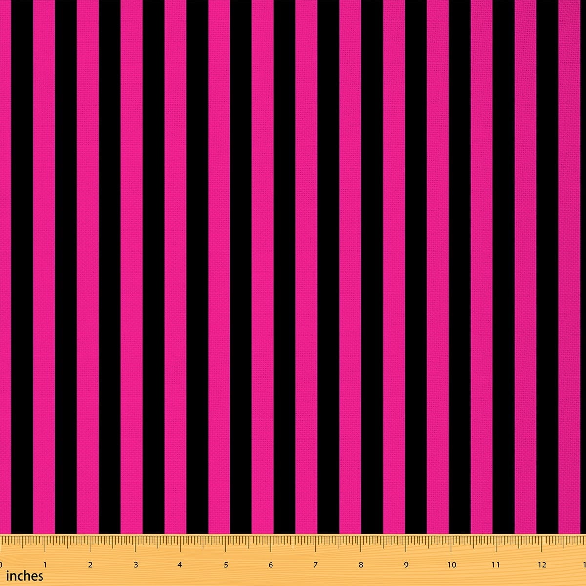 Manfei Geometric Stripe Sewing & Crafting Fabric (1 Yard) for Girls Women, Black Hot Pink Home Decor Fabric by the Yard, Abstract Lines DIY Fabric
