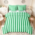 thumbnail image 1 of Manfei Geometric Stripe Twin Bedding,Contemporary Minimalist Bedding Comforter Set, Green White, Reversible 7-Piece, 1 of 6