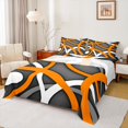 thumbnail image 1 of Manfei Geometric Striped Artistic Full Size Sheets,Abstract Circle Circular Bed Sheets,Orange Gray Black Sheet Sets For Cboys Kids,Breathable Home Decor,4-Piece, 1 of 7