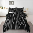 thumbnail image 1 of Manfei Geometric Striped King Size Comforter Sets,Modern Line Art Bedding Comforter Set,Gray Geometric Stripes Bedding Set For Boys Kidsightweight Bedroom Decorative Reversible,3 Pieces, 1 of 8