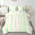 thumbnail image 1 of Manfei Geometric Stripes 7pcs Bedding Comforter Set,Modern Minimalist Geometric Queen Bedding Sets,Yellow Blue Lines Queen Sheet Sets For Teens,Ultra Soft Home Decor Reversible, 1 of 8